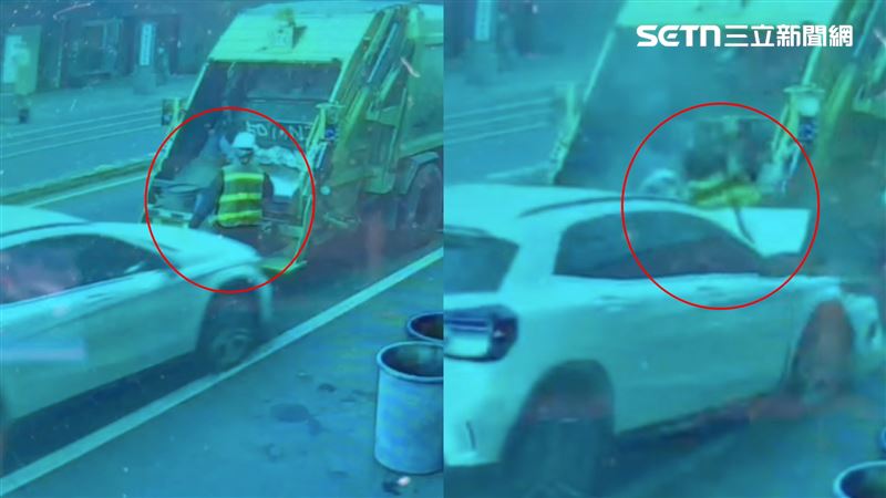 清潔員遭撞擊的現場畫面
