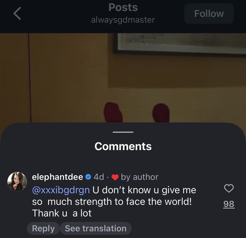 小S留言表達對GD的愛