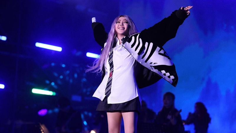 張惠妹在台東跨年現場的畫面