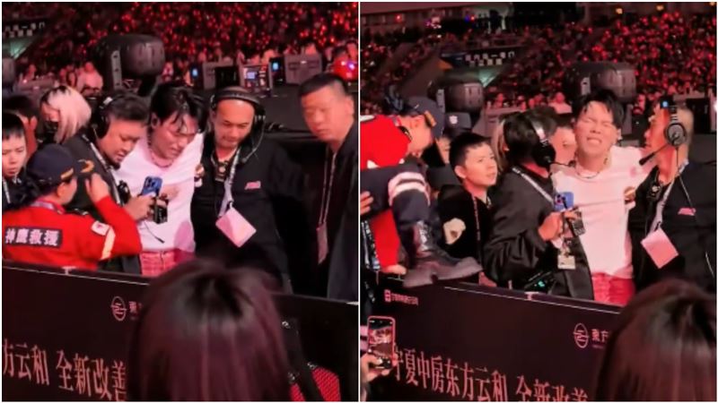 楊宗緯被救護人員帶走