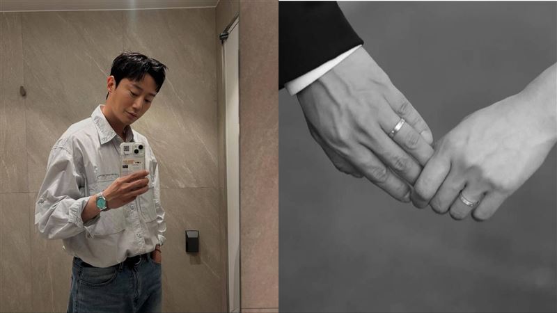 韩银城手牵未婚妻的婚戒照