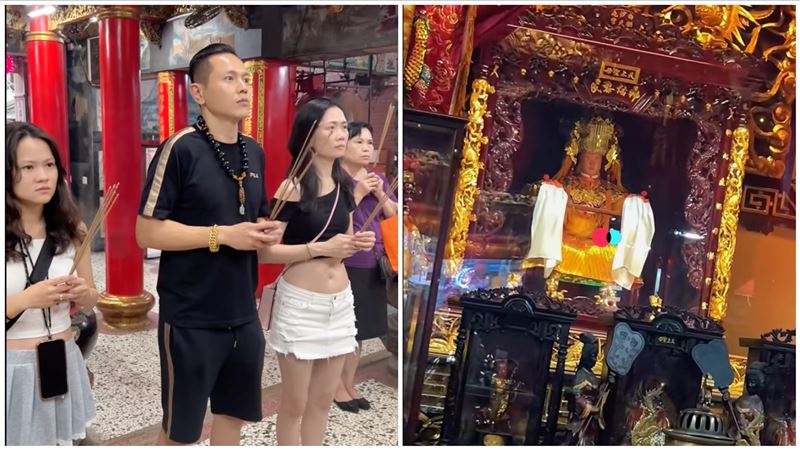 AJ哥直播擲聖筊的畫面
