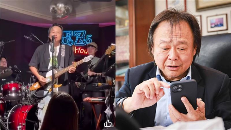 賴銘偉在音樂餐廳演唱《沒出息》的畫面