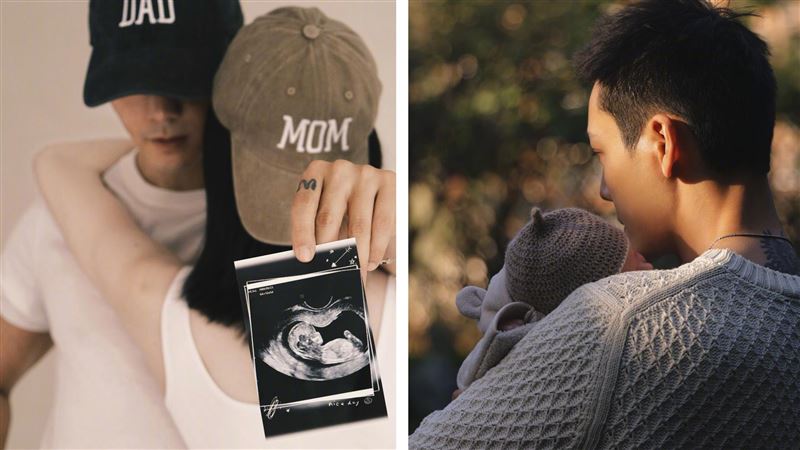 陳偉霆何穗宣布升格為父母的照片