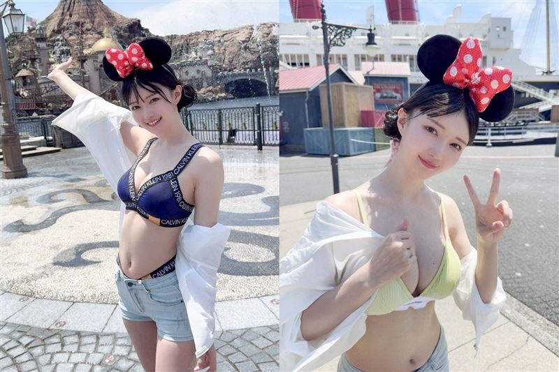 三佳詩在迪士尼海洋的敞扣照與頭飾