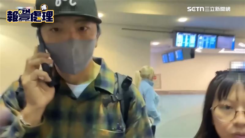 坤達落地加拿大，才知道台灣這邊出了大事。（圖／三立新聞網）