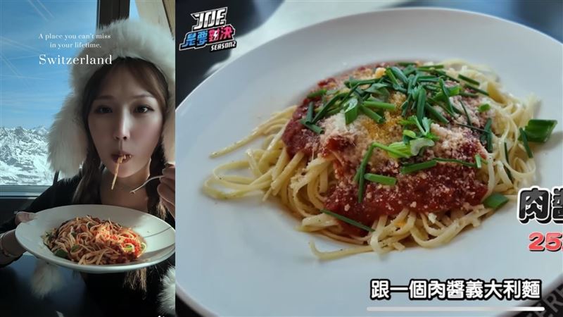 兩人共食肉醬義大利麵